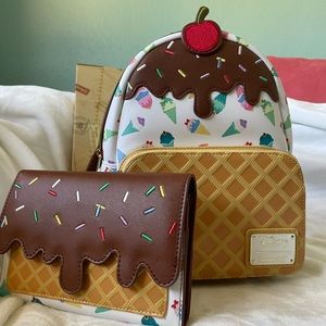 Loungefly Disney Princess Ice Cream Theme Backpack and Wallet